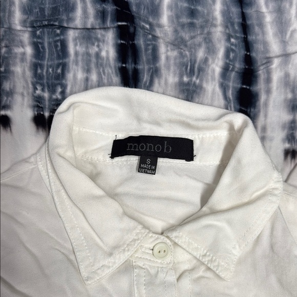 MONOB White and Blue Tie-Dye Button-Up Shirt - Picture 2 of 3